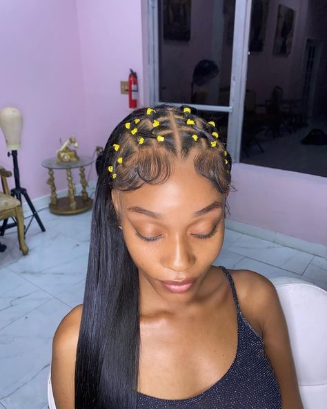 Sew In Hairstyles With Rubber Bands, Rubberband Hairstyles Black Women, Graduation Hairstyles For Black Women, Hair Styles Braids, Sleek Ponytail Hairstyles, Styles Braids, Quick Weave Hairstyles, Ethnic Hairstyles, Frontal Hairstyles