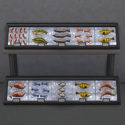 Sims 4 Food Cc, Fish Display, Lotes The Sims 4, Produce Stand, The Sims 4 Packs, Sims Building, Sims 4 Gameplay, Custom Recipe, New Mods