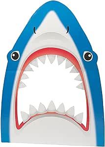 Shark Cardboard Cutout Photo Booth Prop (3 feet Tall) Shark Party Decor Scuba Vbs, Shark Photos, Shark Mouth, Birthday 5, Photo Drop, Vbs 2024, Photo Booth Prop, Shark Party, Cardboard Cutout