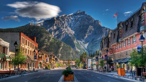 #townlet #township banff national park mountain town banff avenue #avenue #road national park #town #street #banff #canada #alberta #4K #wallpaper #hdwallpaper #desktop Canada City, Mount Royal, Banff Canada, Banff Alberta, Visit Canada, Royal Hotel, Mountain Town, City Wallpaper, Canadian Rockies