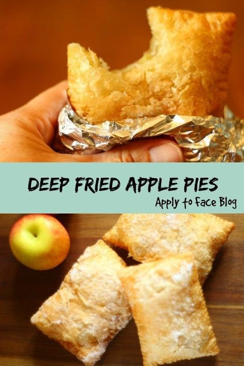 pin me deep fried apple pies Deep Fried Desserts, Deep Fried Recipes, Fried Apple, Fried Apple Pies, Fried Dessert, Hand Pie Recipes, Fried Pies, Deep Fried Food, Carnival Food