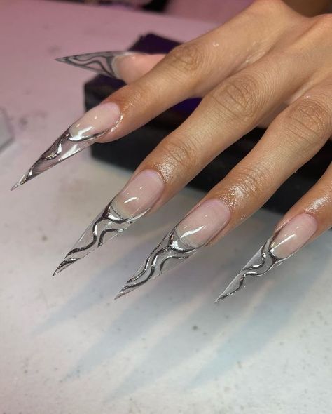 Stilleto Nails Designs, April Nails, Sharp Nails, Curved Nails, Edgy Nails, Stiletto Nails Designs, Her Nails, Dope Nail Designs, Classy Acrylic Nails