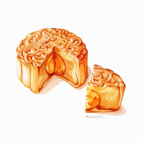 461 Likes, 17 Comments - Jasper Yiu 🇭🇰🇨🇦 (@jasperyiu_) on Instagram: “Happy early mid-autumn festival 🥳 Have you had mooncake yet this year? What’s your favourite kind?…” Cake Festival, Watercolor Food Illustration, Mooncake Festival, Cake Drawing, Cake Illustration, Watercolor Food, Food Painting, Autumn Festival, Mooncake