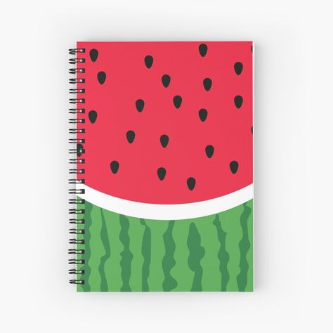 120 pages Cover 350gsm, paper stock 90gsm Front cover print from an independent designer Available in a selection of ruled or graph pages Handy document pocket inside the back cover  This cute abstract illustration of watermelon will be an ideal selection for the students. Just a simple and clean abstract pattern created with the fruit theme. #Notebookideas #Notebooks #Notebookart #Notebookcovers #coverideas #Aesthetic #Coverdesign #Cool #Studentsnotes #Bright #Watermelon Watermelon Journal, Watermelon Pictures, Halloween Infantil, School Book Covers, Summer Scrapbook, Bullet Journal Mood, Abstract Illustration, The Fruit, Cover Pages