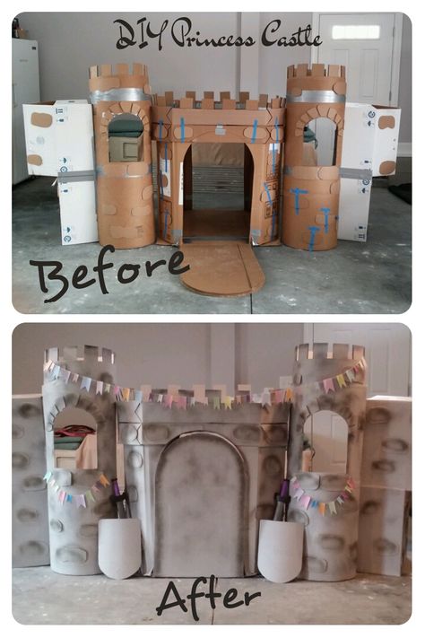 Princess Castle DIY Castle Diy Cardboard, Castle Diy, Castle Project, Carton Diy, Castle Backdrop, Cardboard Castle, Knight Party, Medieval Party, Princess Theme Birthday