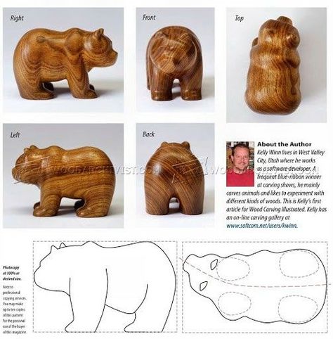 Whittling Patterns, 3d Tiskárna, Whittling Projects, Dremel Carving, Simple Wood Carving, Wood Carving For Beginners, Soapstone Carving, Dremel Wood Carving, Wooden Bear