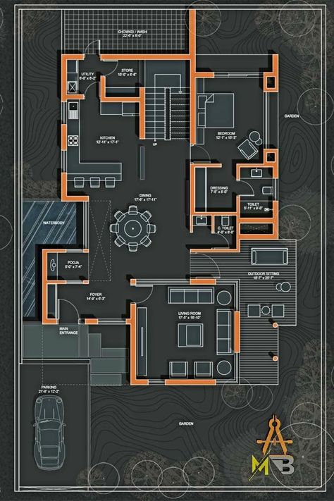 Plan For Villa Two Floor, Housing Plans Architecture Layout, 4bhk House Plan Floors, Modern Villa Floor Plan, Architecture Floor Plan Presentation, Luxury Villa Plan, 30x60 House Plans, 2 Storey House Plan, Modern Villa Plan