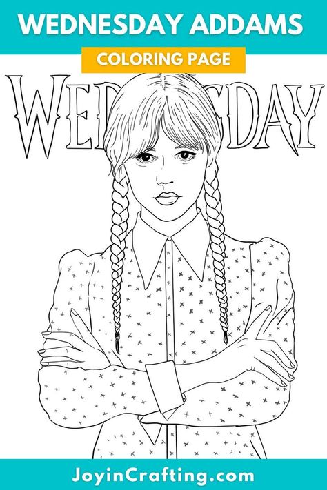 Wednesday Addams Coloring Page Wednesday Addams Coloring Pages, Family Coloring Pages, Family Coloring, Coloring Page Ideas, Unicorn Coloring Pages, Cartoon Coloring Pages, Coloring Pages Printable, Cool Coloring Pages, Page Ideas