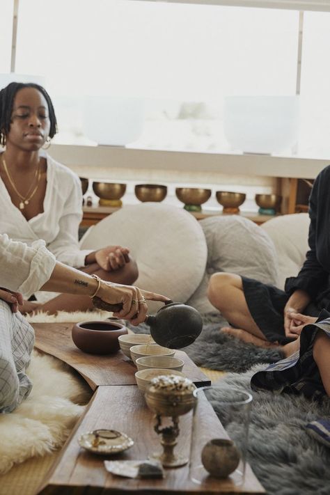 Mushroom Ceremony, Holistic Wellness Aesthetic, Tea Meditation, Zen Aesthetic, Tea Lounge, Meditation Studio, Japanese Tea Garden, Traditional Tea, Kung Fu Tea