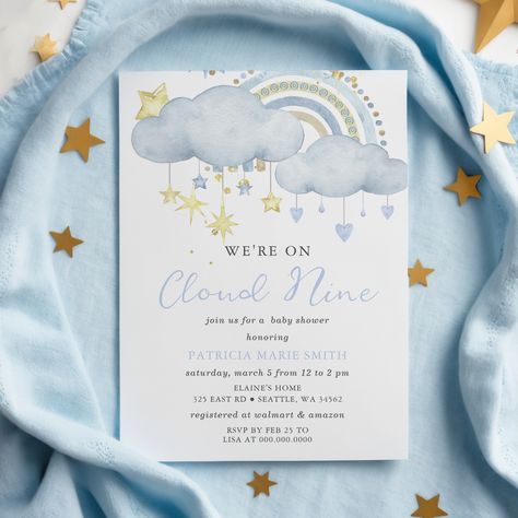 We are on Cloud Nine Baby Boy Baby Shower Invitation Cloud 9 Invitation, On Cloud 9 Invitations, On Cloud 9 Bridal Shower Invite, Cloud Nine Invitations, On Cloud 9 Baby Shower Invitation, Boho Baby Boy, Boy Shower Invitations, Baby Shower Invites, Baby Shower Invitations For Boys