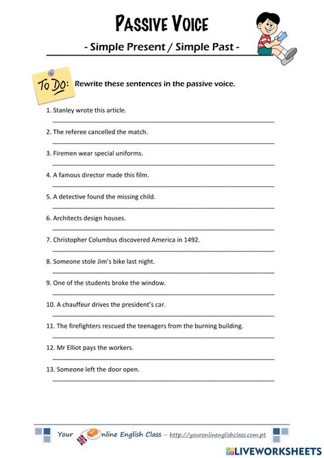 Passive Voice Past Simple Worksheet, Past Simple Passive Worksheet, Present Simple Passive Worksheet, Past Passive Worksheet, Passive Worksheet, Language Acquisition Theories, Advance English, Presente Simple, Classroom Preparation