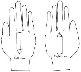 Recharge yourself, hold a crystal in your hand. For best results, hold two crystals in both your hands to allow for energy current to flow into your body and out, completing a circuit. You do this by holding a crystal pointing outwards with your right hand, and while the left hand holds another crystal pointing inwards towards your body. Recharge Yourself, Crystal Power, Crystal Therapy, Les Chakras, Crystal Healing Stones, Crystal Magic, Rocks And Gems, Crystal Grid, Energy Crystals