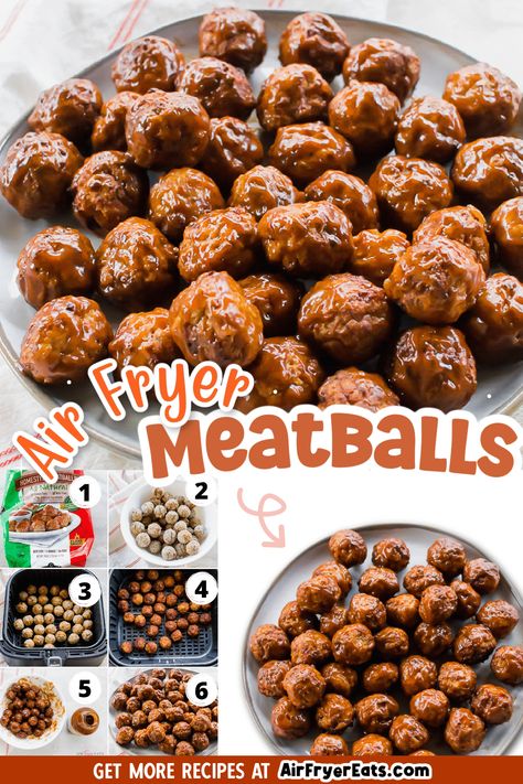 Airfry Meatball Recipes, Frozen Meatballs In Air Fryer, Air Fryer Frozen Meatballs, Meatball Recipes Airfryer, Airfryer Appetizers, Meatballs In Air Fryer, Air Fryer Meatballs Recipe, Pork Sausage Meatballs, Mini Meatballs Recipe