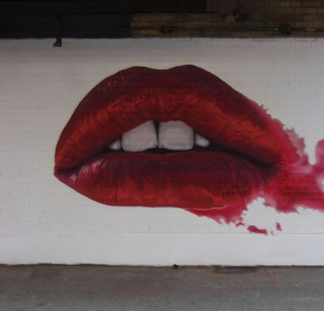 wall painting #lips #red #lipstick Smudged Lipstick, Lipstick Drawing, She Looks So Perfect, Graffiti Artwork, Original Quotes, 3d Street Art, Chainsmokers, Art Et Illustration, Fashion Blogger Style