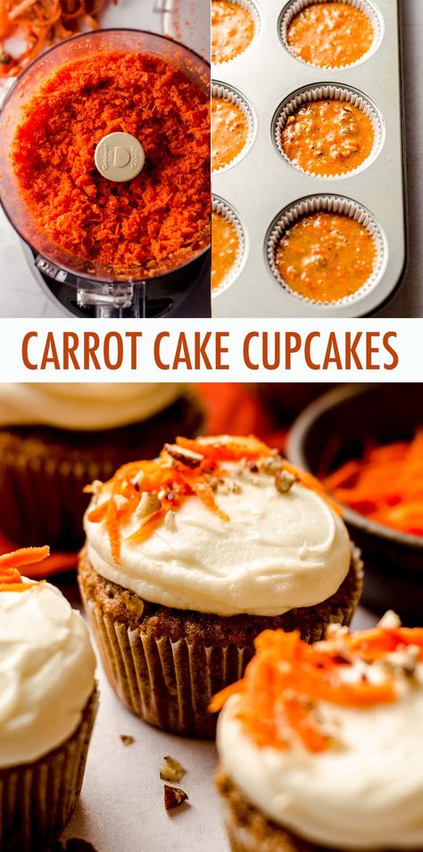 Easy Carrot Cake Cupcakes, Carrot Cupcake Recipe, Butternut Bakery, Vanilla Bean Cupcakes, Carrot Spice Cake, Moist Carrot Cakes, Easy Carrot Cake, Cupcakes With Cream Cheese Frosting, Carrot Cake Cupcakes