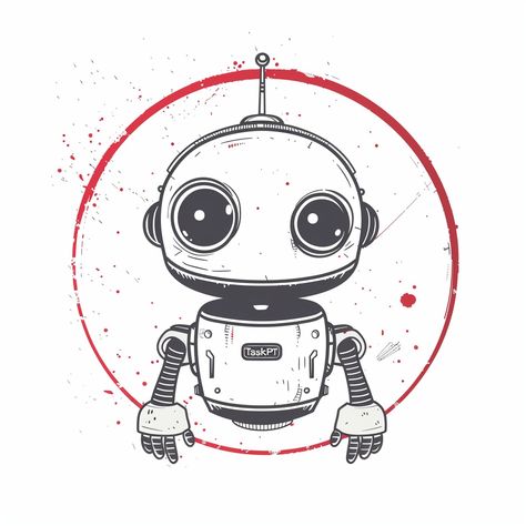 Profile Photo with Cute Robot Avatar in UBS Style Simple Robot Design, Simple Robot, Red Color Palette, Profile Avatar, Inspirational Digital Art, Cute Robot, Simple Illustrations, Photography Movies, Red Colour Palette