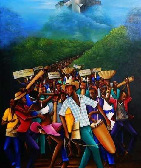 haitian art 🖼️ Vintage Haiti, African Garden, Haiti History, Ghana Art, African Art Projects, Reggae Art, Mexican Culture Art, Haitian Art, Black Couple Art