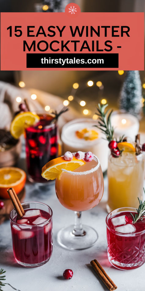 Gut Friendly Mocktail, Clear Mocktails Non Alcoholic, Winter Mocktails Non Alcoholic, Sparkling Mocktails, Winter Mocktail, Non Alcoholic Mimosa, Winter Punch, Winter Mocktails, Mocktails Non Alcoholic