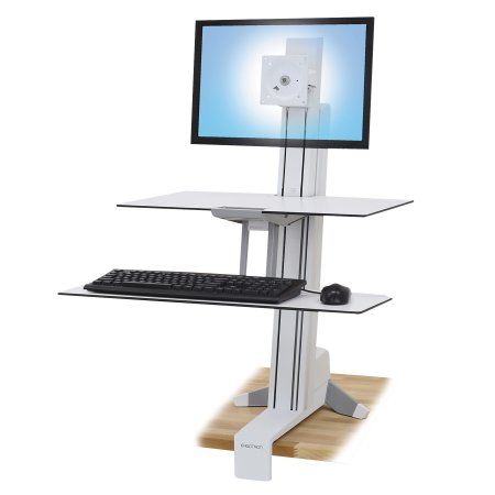 Standing Desk Attachment, Sit Stand Workstation, Standing Desk Converter, Modern Craftsman, Work Routine, Adjustable Height Standing Desk, Sit To Stand, Stand Up Desk, Adjustable Standing Desk