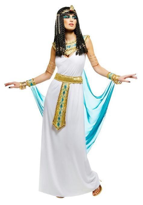 Egyptian Queen Costume, Cleopatra Dress, Queen Cleopatra, Egyptian Women, Egyptian Queen, Queen Costume, Costume Store, School Play, Family Halloween Costumes