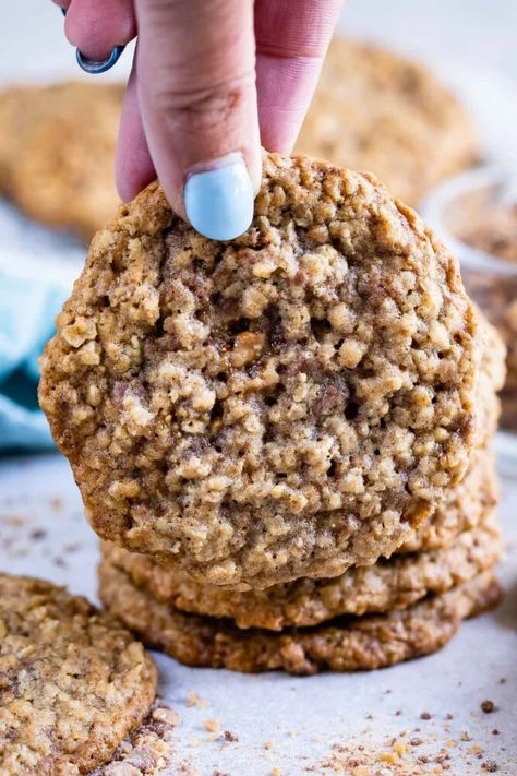 Oatmeal Toffee Cookies - Crazy for Crust Cookies Toffee Bits, Oatmeal Toffee Cookies, Heath Bar Cookies, Toffee Cookie Recipe, Cooking Therapy, Chewy Oatmeal Cookies, Oatmeal Cookie Bars, Food Network Chefs, Crazy For Crust