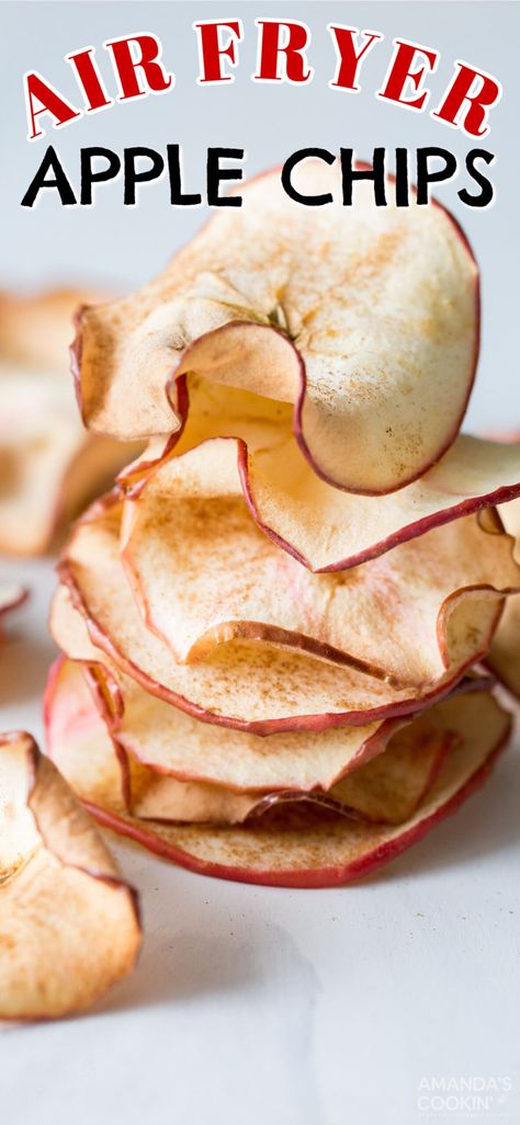 Apple Chips Air Fryer, Air Fryer Apple Chips, Chips Air Fryer, Air Fryer Chips, Apple Chips Recipe, Dehydrated Apples, Air Fryer Recipes Dessert, Air Fryer Recipes Snacks, Healthy Air Fryer