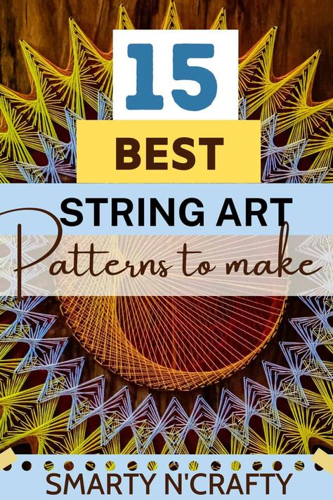 15 String Art Patterns Ideas for Your Next DIY Project - Smarty n'Crafty Thread Art Diy, String Art Patterns Templates, Around Nails, String Art Patterns Free, Crafts With Kids, Printable String Art Patterns, Silverware Crafts, String Art Templates, Nail String