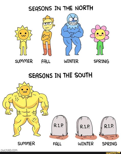 SEASONS IN THE NORTH SEASONS IN THE SOUTH – popular memes on the site iFunny.co #seasons #animalsnature #seasons #in #the #north #south #pic Owlturd Comics, Funny Tumblr Posts, Memes Humor, Komik Internet Fenomenleri, What’s Going On, Tumblr Funny, Funny Comics, Funny Cute, Really Funny