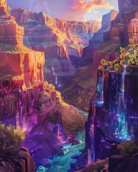 Grand canyon of my dreams 💎🌟 . . #grandcanyon #nature #naturaleza #photooftheday #arizona #usa #ai #ia #digitalart #artist #art #dreams Fantasy Canyon City, Desert Fantasy Art, Canyon City, Earth Layers, Anime Backgrounds, Art Landscapes, Desert Art, Anime Backgrounds Wallpapers, Backgrounds Wallpapers