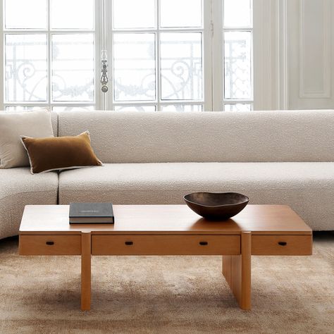 Otto Coffee Table (60") | West Elm Minimalist Coffee Table Wood, Coffee Table West Elm, Antique Coffee Table, Coffee Table With Drawer, Drawer Coffee Table, West Elm Coffee Table, Antique Coffee Tables, Minimalist Coffee Table, Coffee Table With Drawers