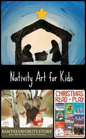 Christmas art for kids - A Nativity scene Christmas Murals, Xmas Calendar, Catching Snowflakes, Nativity Painting, Christmas Art For Kids, Ideas For Painting, Christmas Lesson, Christ Centered Christmas, Paint Stencils