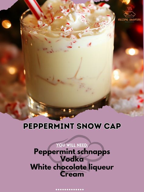 White Chocolate Cocktails, Peppermint Alcoholic Drinks, Minty Cocktail, Bartending Recipes, Boozy Slushies, Peppermint Cocktail, Drinks Liquor, Bar Maid, Blueberry Drinks