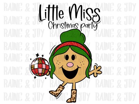 Little Miss Christmas, Little Miss Characters, Cells Project, Mr Men Little Miss, Cute Text Quotes, Little Miss Perfect, Halloween Wallpaper Cute, Christmas Sublimation Designs, Christmas Sublimation