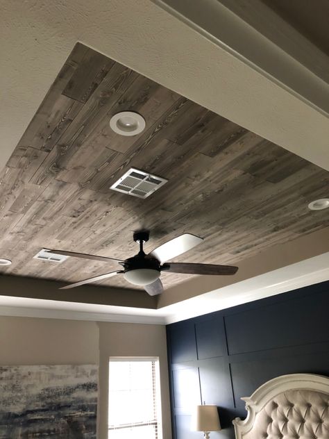 Wood Plank Tray Ceiling, Pine Shiplap Wall, Pine Shiplap, Bleached Pine, Wood Shiplap Wall, Pinterest House, Wood Shiplap, House Upgrades, Shiplap Wall