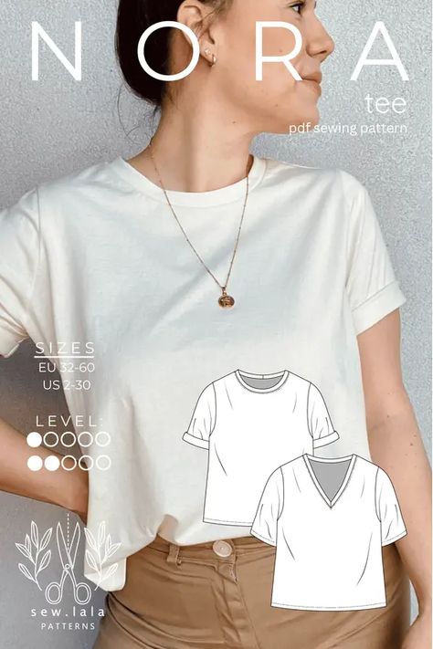 sewing patterns for women Free Sewing Patterns Tops Trendy, Minimalist Sewing Patterns, Free Shirt Patterns For Women, Sewing Tops For Women Pattern, Free Sewing Patterns Tops, Free Sewing Patterns For Women Tops, Basic Top Pattern, Sewing Pattern Shirt, Sewing Patterns Tops