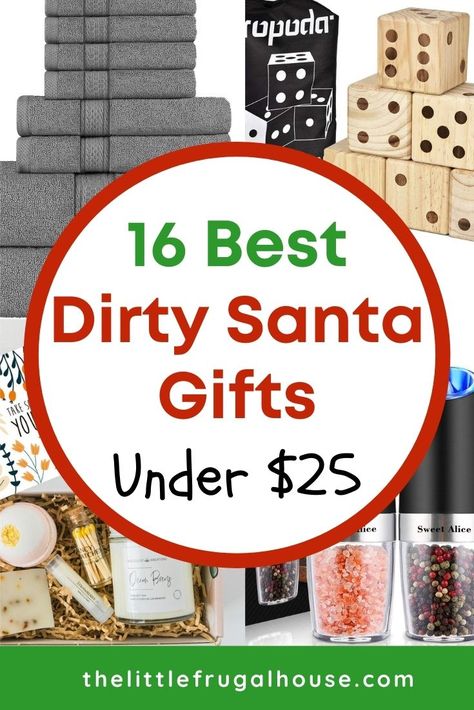 Are you looking for the best Dirty Santa gifts under $25 for an upcoming party? These are my favorite ideas - some funny gifts, gag gifts, thoughtful gifts, and plenty to keep you laughing! Best Dirty Santa Gifts, Dirty Santa Gift Ideas Funny, Dirty Santa Gift Ideas, Christmas Budget Ideas, Grab Bag Gifts, Inappropriate Gift, Gag Gifts Christmas, Gifts Under 25, Bad Santa