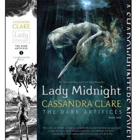 Paperback cover of Lady Midnight with spine art -- the Wild Hunt rides above Emma and the Santa Monica pier. City Of Heavenly Fire, Emma Carstairs, Thomas Carlyle, The Lunar Chronicles, Lady Midnight, Lord Of Shadows, Dark Artifices, Cassie Clare, Cassandra Clare Books