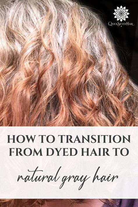 Discover the best methods and tips to transition from dyed hair to natural gray. Top 10 ways to go gray your way. There are as many ways to grow the dye off your hair, as there are ways to color it. After watching many women (including myself) delve into researching the ways they can let the dye go, here is what I learned during my journey, my research, and watching my fellow silver sisters. Grey Dyed Hair, Grey Hair Journey, Growing Out Hair, Hair Tea, Growing Your Hair Out, Grey Hair Dye, Best Hair Dye, Grey Curly Hair, Silver Sisters