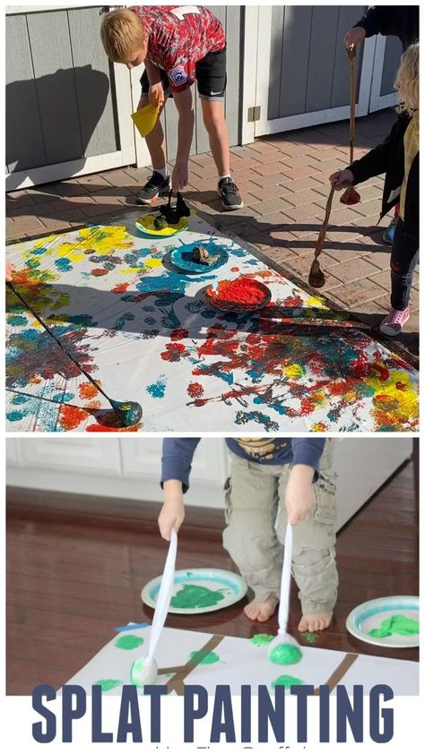 Outdoor Art For Preschoolers, Paint Games Outdoor, Outside Painting For Kids, Outdoor Art Eyfs, Creative Art Activity For Preschoolers, Creative Outdoor Activities, Outdoor Activity Ideas Preschool, Outside Art Preschool, Eyfs Outdoor Activities Ideas