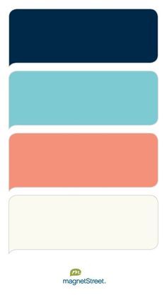 Navy, blue, coral and cream. Colors for craft room Peach Wedding Colors, Custom Refrigerator, White Winter Wedding, Gold Wedding Colors, Wedding Color Trends, Pale Peach, Peach Wedding, Wedding Color Palette, Ivory Wedding