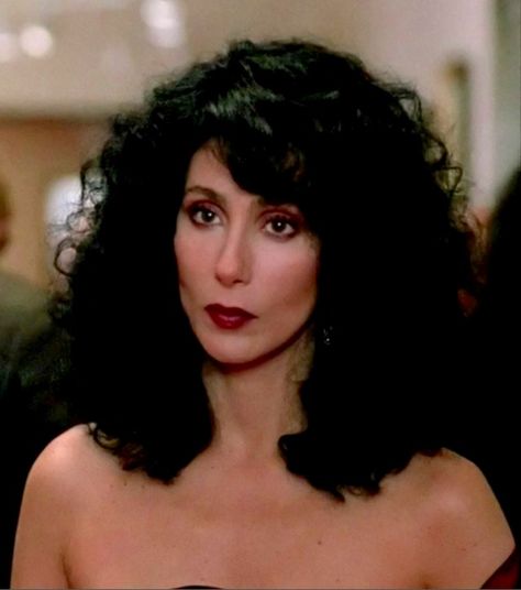 Cher's hair in the film Moonstruck Black Hair, A Woman, Red, Hair, Black