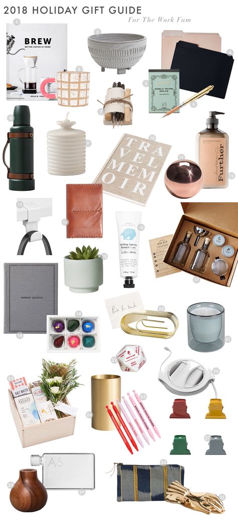 Emily Henderson 2018 Holiday Gift Guide For Work Roundup 1 Unique Corporate Gift Ideas, Gin Kit, New Ideas For Home, Office Secret Santa, Secret Santa Gift Ideas, Secret Santa Ideas, Arc Notebook, Unique Corporate Gifts, Secret Santa Gift Exchange