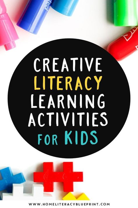 Boost literacy skills with creativity! This blog post provides creative and hands-on reading, writing, spelling, and oral language activities for home or school. #creativity #creativelearning #literacy #literacycenters  #wordwork Visual Literacy Activities, Literacy Night Activities Make And Take, International Literacy Day Activities, Reading Simplified, Literacy Night Activities, Literary Activities, Literacy Circles, Oral Language Activities, Learning Activities For Kids