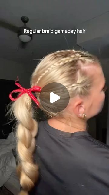 Payden Bordeau on Instagram: "Want fun gameday hair but don’t know how to french braid?! I got you! 
-
-
#gamedayhair #explore #softball #gameday #reels #softballhair #sportyhairstyles" Fun Softball Hairstyles, Easy Hairstyles For Softball, Easy Softball Hairstyles Simple, Softball Game Day Hair, Easy Softball Hairstyles, Cute Softball Hairstyles, Gameday Hair, How To French Braid, Softball Hair