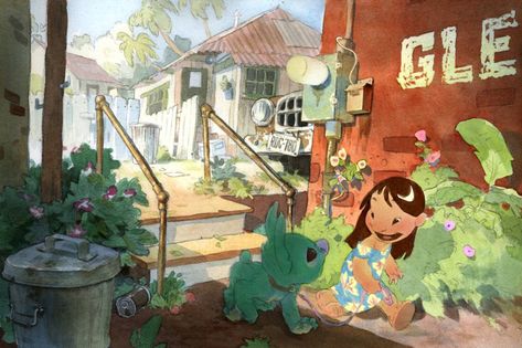 Visual Development Art, Lilo And Stitch 2002, Disney Concept Art, Walt Disney Animation, Visual Development, Environment Concept Art, Stitching Art, Environmental Art, Disney Animation