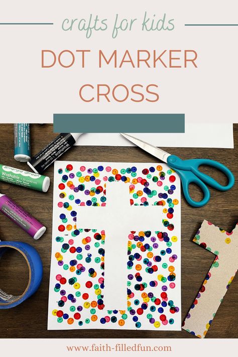 Dot art cross craft Canvas Cross Painting, Cross Dot Painting, Cross Crafts For Kids, Toddler Bible Crafts, Fingerprint Art Kids, Cross Canvas Art, Toddler Bible, Marker Crafts, Fingerprint Art