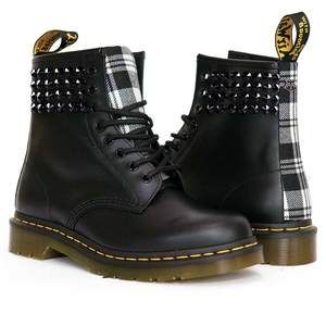 Dr. Martens Boots, Dr. Martens, Combat Boots, Tartan, Boots, Black