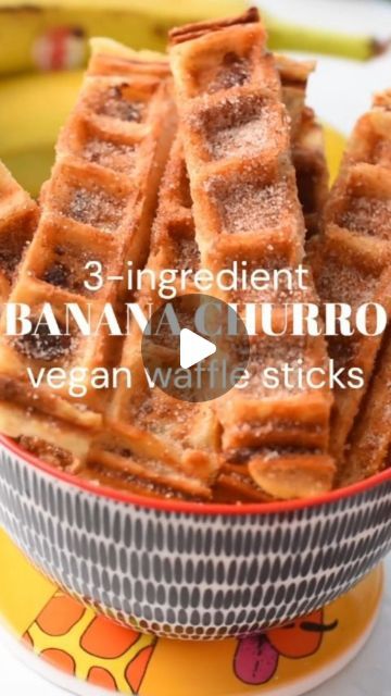 Health and Wellness 🌱 on Instagram: "😊 This Banana Churro Waffle Sticks are made with only 3 ingredients because snack time should not be complicated! 💛🍌  ➡️ Check out the recipe via @theconsciousplantkitchen 🌟👍  #plantd #plantbased #churros" Churros Waffles Recipe, Banana Waffles 3 Ingredient, Waffle Sticks Recipe, Churro Waffles, Waffle Sticks, Vegan Waffles, Waffle Recipes, Waffle Maker, Foodie Recipes