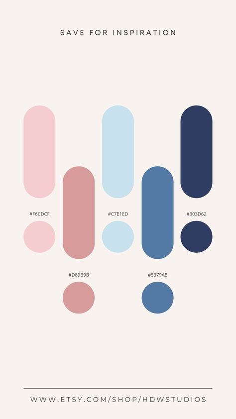 Save this colour scheme for inspiration! Pink and Blue pastel color palette with shades of dusty pink, dusty blue, light pink, light blue, indigo. A warm and cool toned, muted cotton candy branding aesthetic. HDW Studios Blue Pastel Color Palette, Contrast Colour Palette, Blue And Pink Color Palette, Candy Branding, Branding Aesthetic, Pink Color Palette, Christmas Color Palette, Website Color Palette, Hex Color Palette