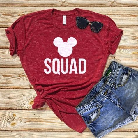 Disney squad t shirt Match Outfits, Diy Hack, Matching Disney Shirts, Disney Trip Shirts, Disney Valentines, Diy Disney Shirts, Disney T Shirt, Disneyland Shirts, Disney Friends